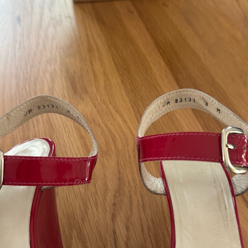 STUART WEITZMAN WEDGE SANDALS COLORBLOCK LEATHER STRAPLY OPEN TOE SZ 8 VIBRANT 8 - Picture 6 of 10